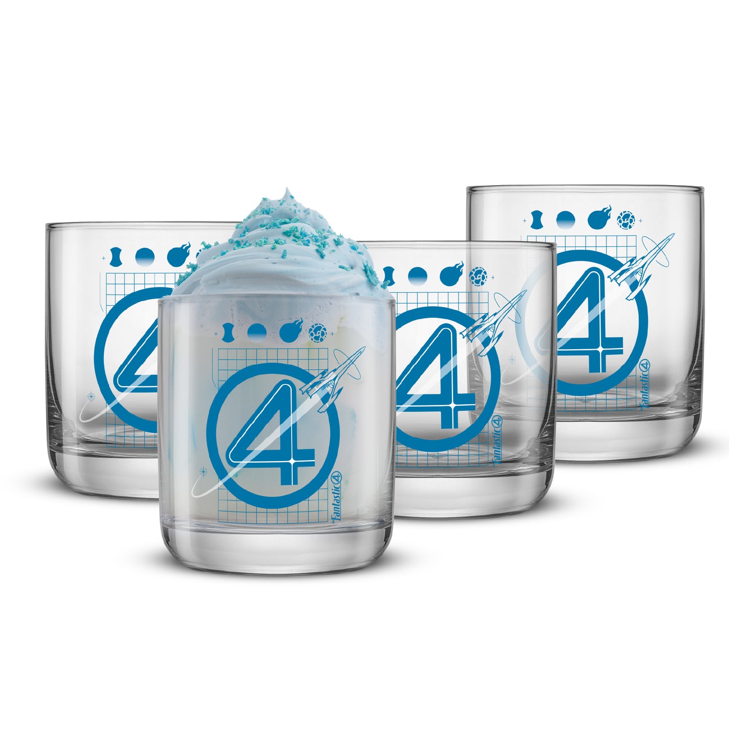 Fantastic Four Blueprint Short Glasses