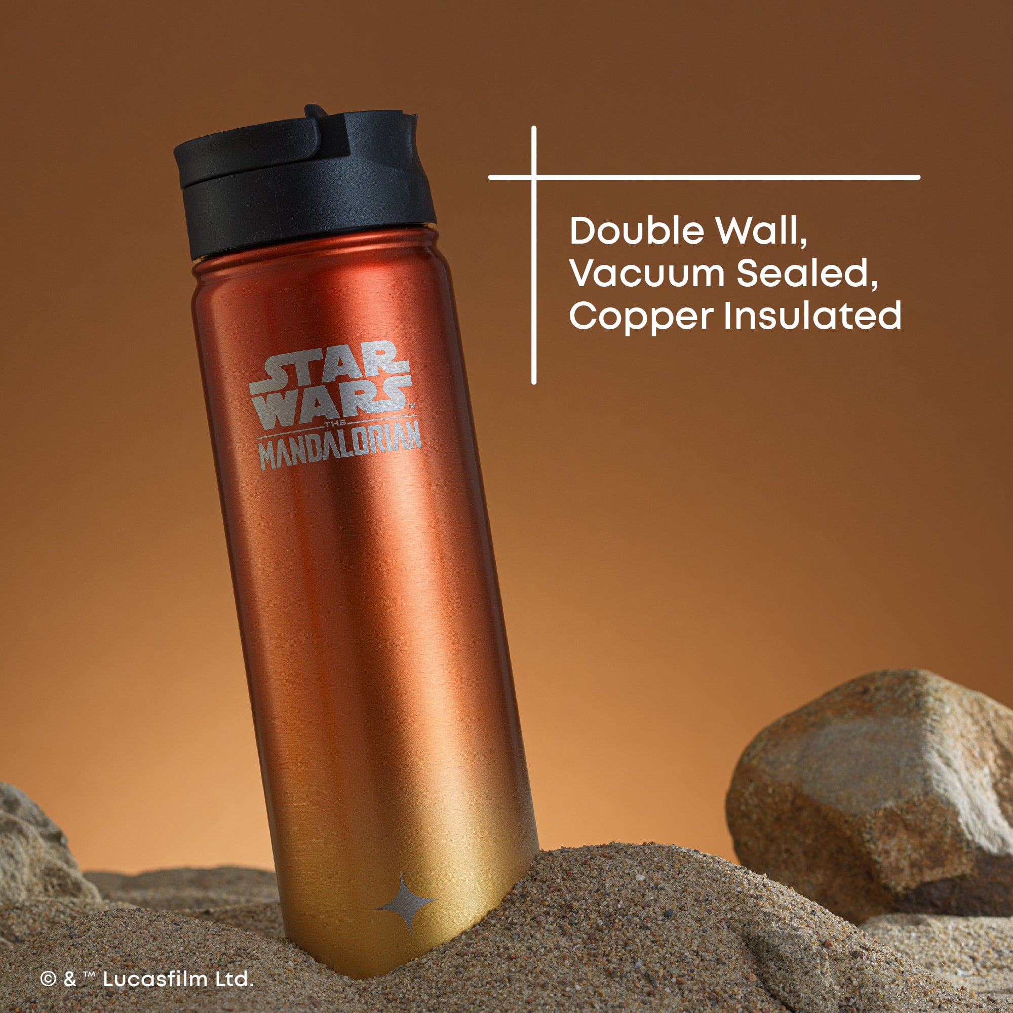 JoyJolt Star Wars The Mandalorian Destinations Collection Water Bottle - Thumbnail 5