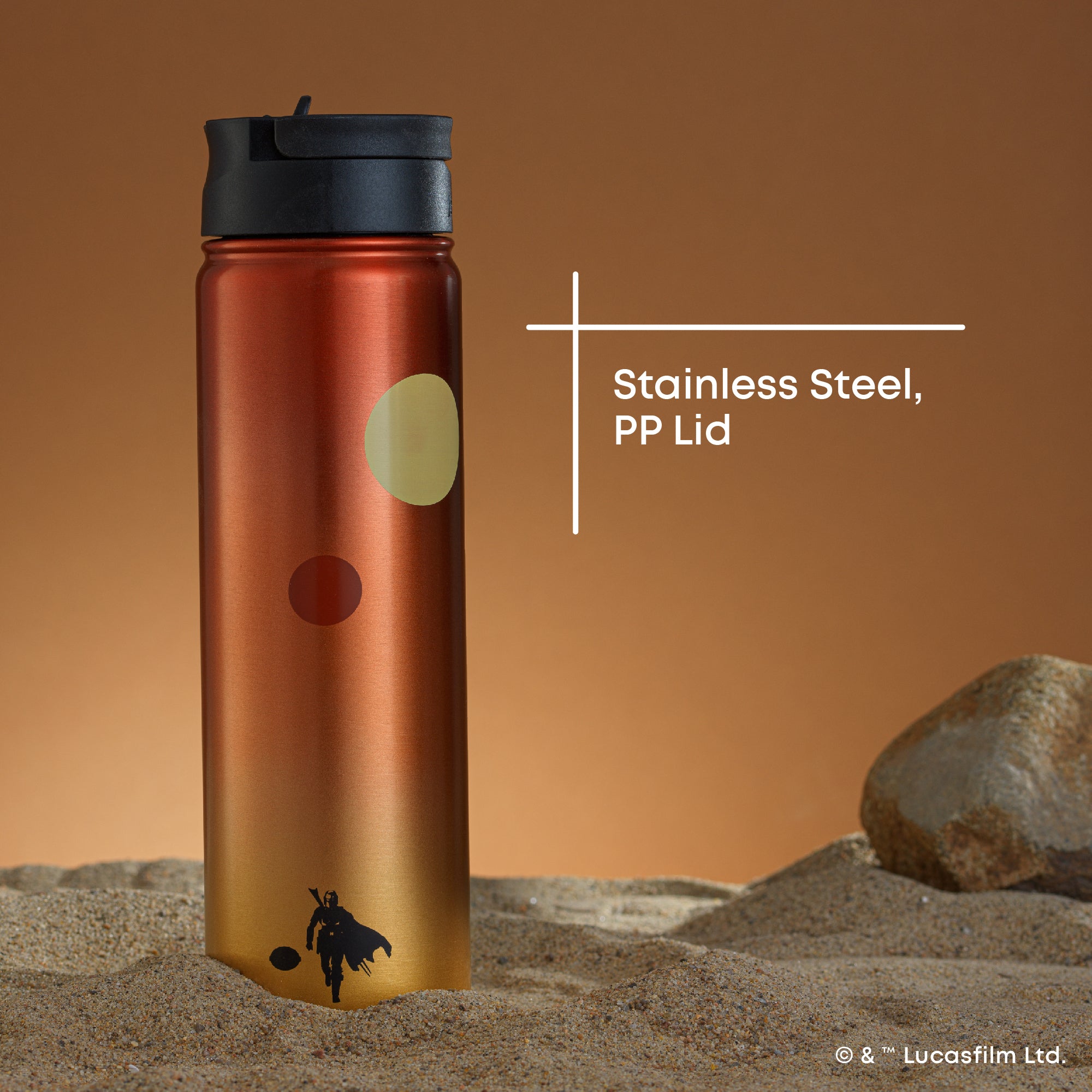 Star Wars The Mandalorian Destinations Collection Tatooine Vacuum Insulated Water Bottle - Thumbnail 5