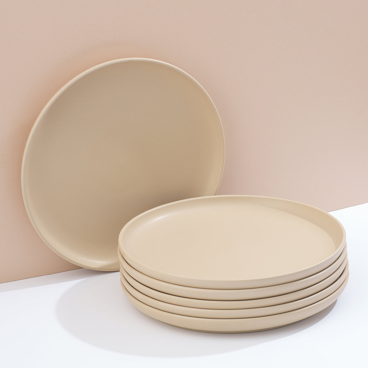 JoyJolt Mesa 6-Piece Stoneware Dinner Plates Set - 10.5