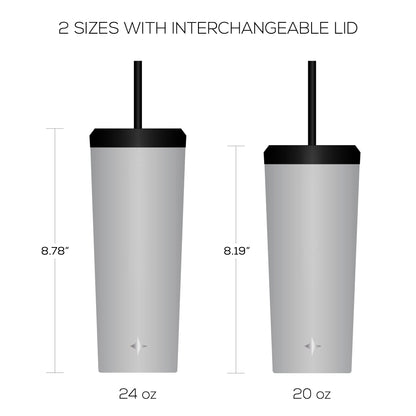 JoyJolt Vacuum Insulated Tumbler with Flip Lid and Straw