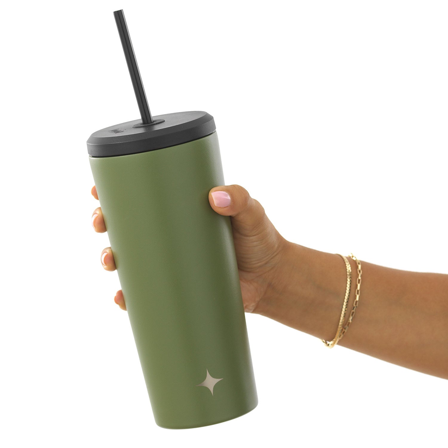 JoyJolt Vacuum Insulated Tumbler with Flip Lid and Straw