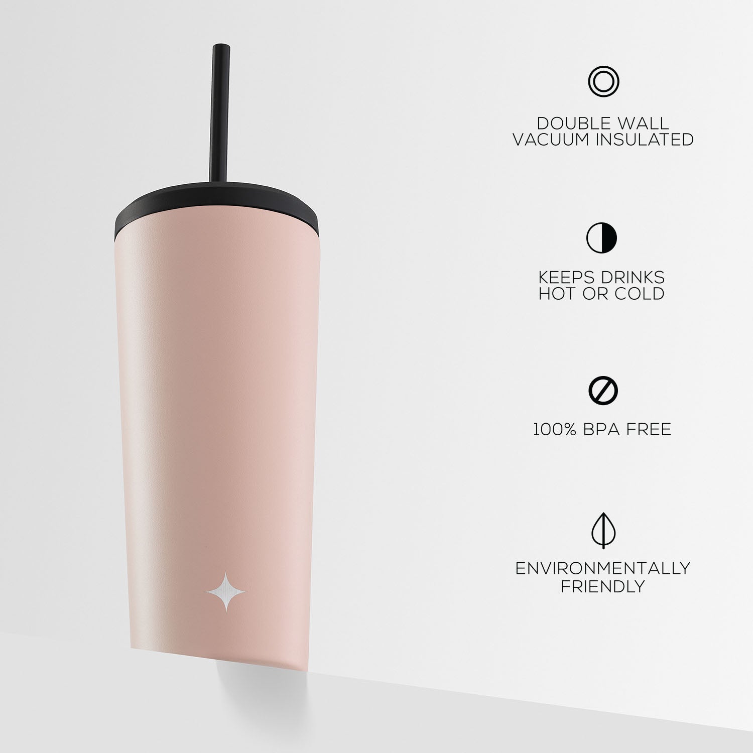 JoyJolt Vacuum Insulated Tumbler with Flip Lid and Straw
