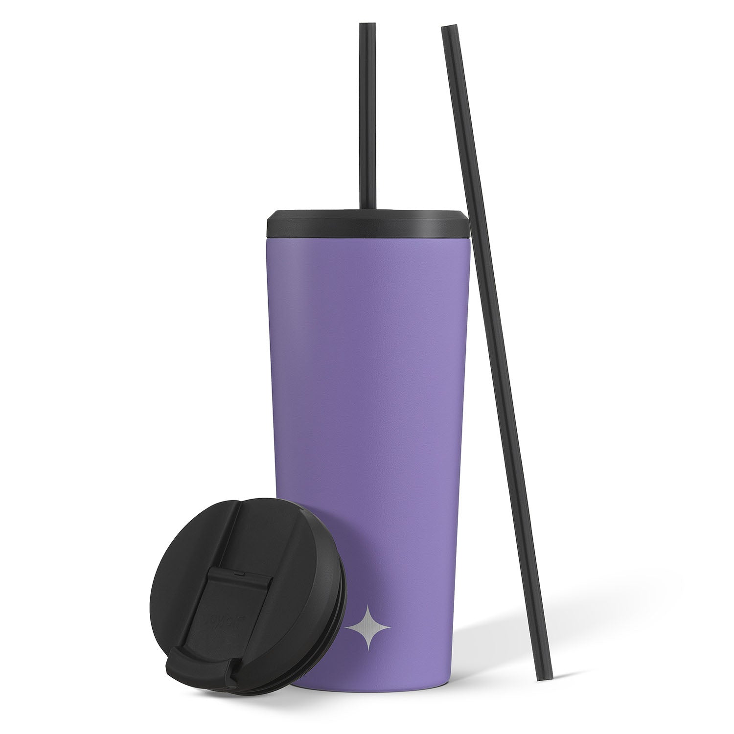 JoyJolt Vacuum Insulated Tumbler with Flip Lid and Straw