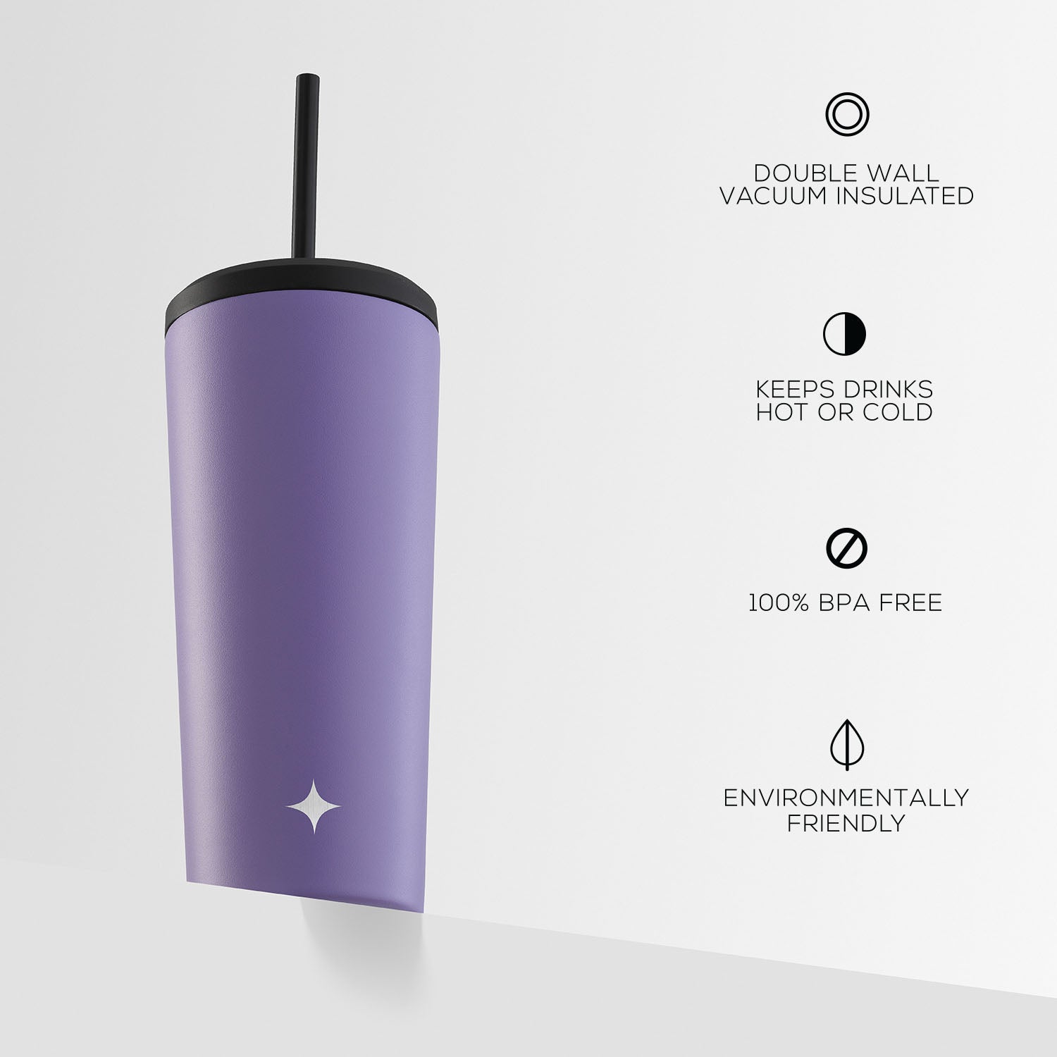 JoyJolt Vacuum Insulated Tumbler with Flip Lid and Straw
