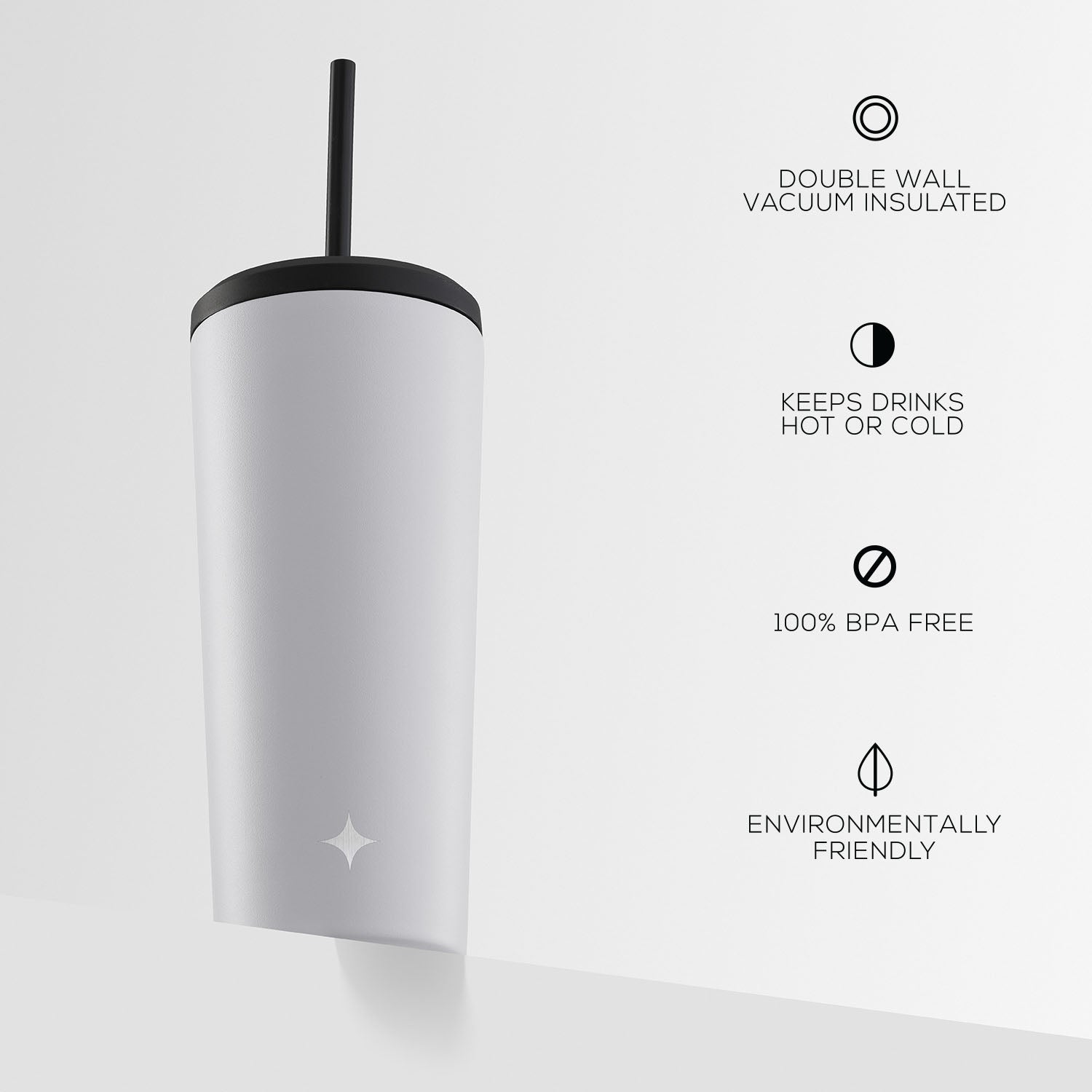 JoyJolt Vacuum Insulated Tumbler with Flip Lid and Straw