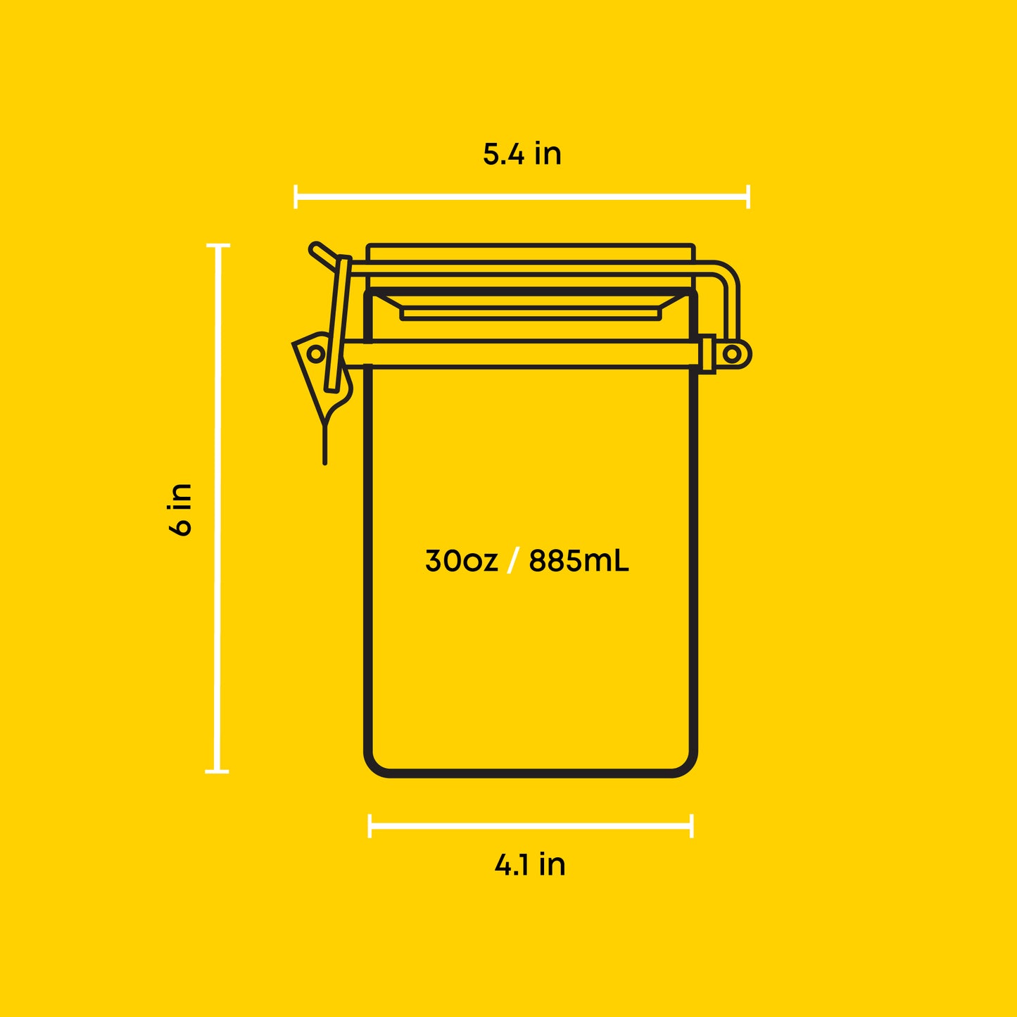 Storage Jars with Airtight Bamboo Clamp Lids Set