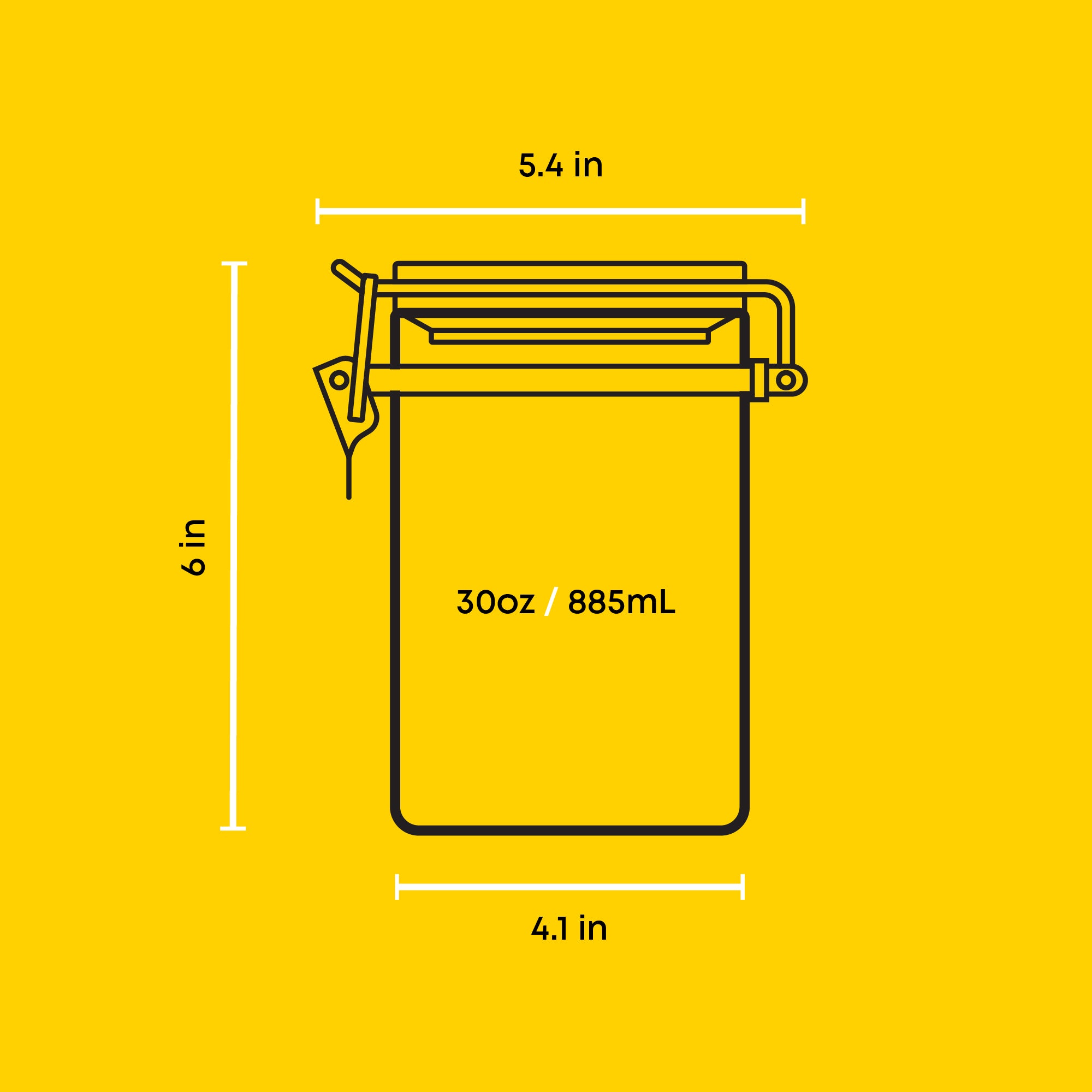 Storage Jars with Airtight Bamboo Clamp Lids Set