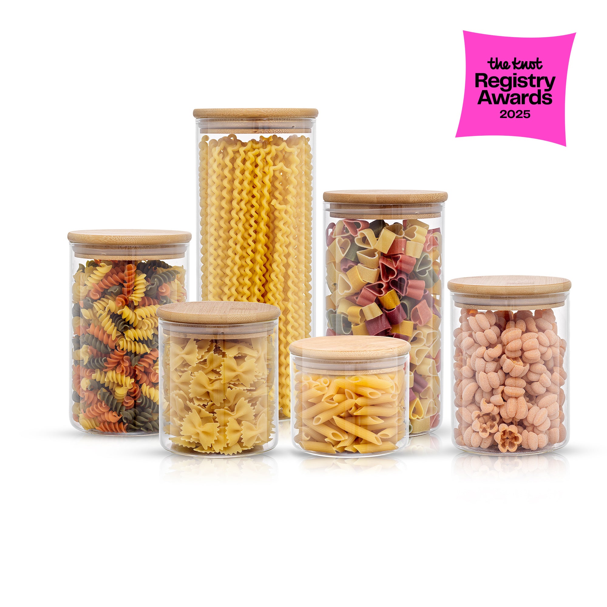 Glass Storage Jars with Airtight Lids Set