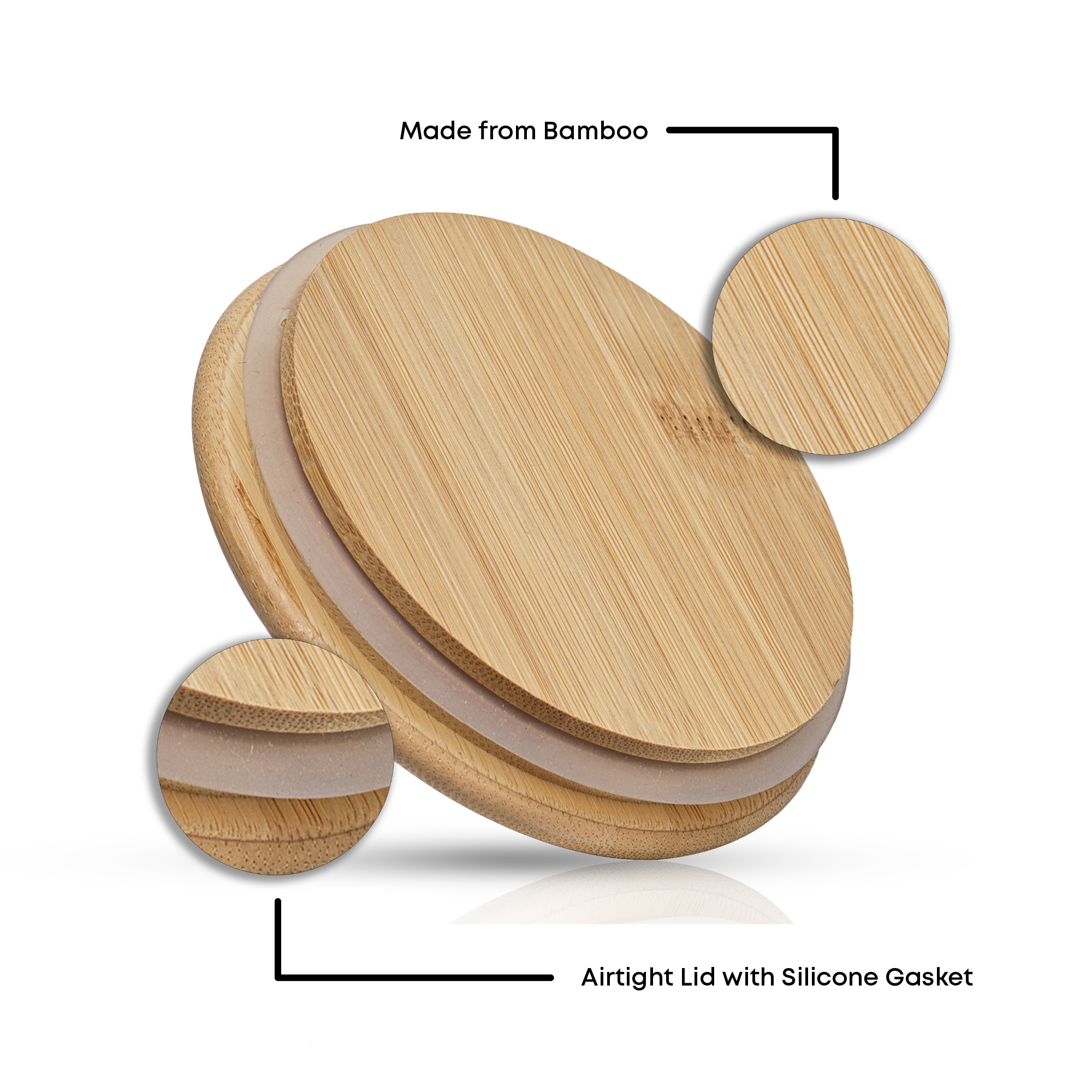 JoyFul Glass Jar with Airtight Bamboo Lid