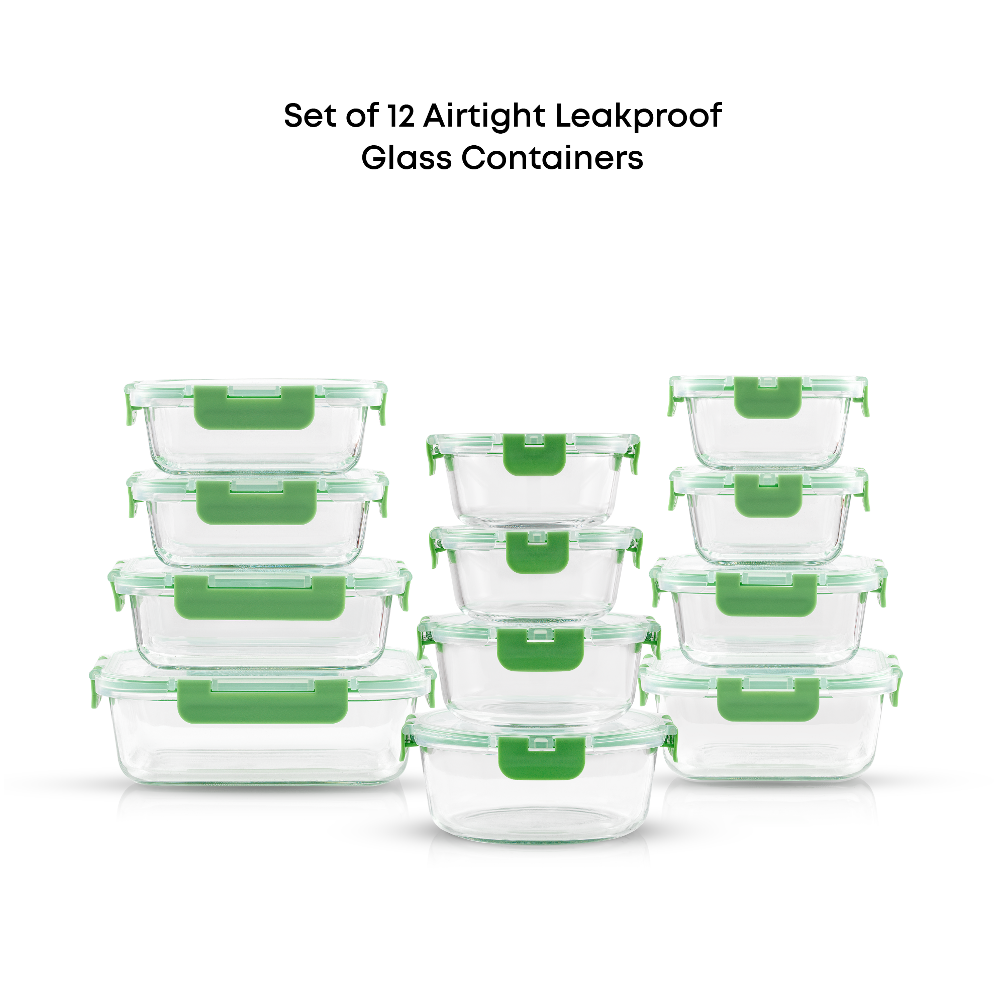 JoyFul 12 Glass Storage Containers with Leakproof Lids Set - Thumbnail 2