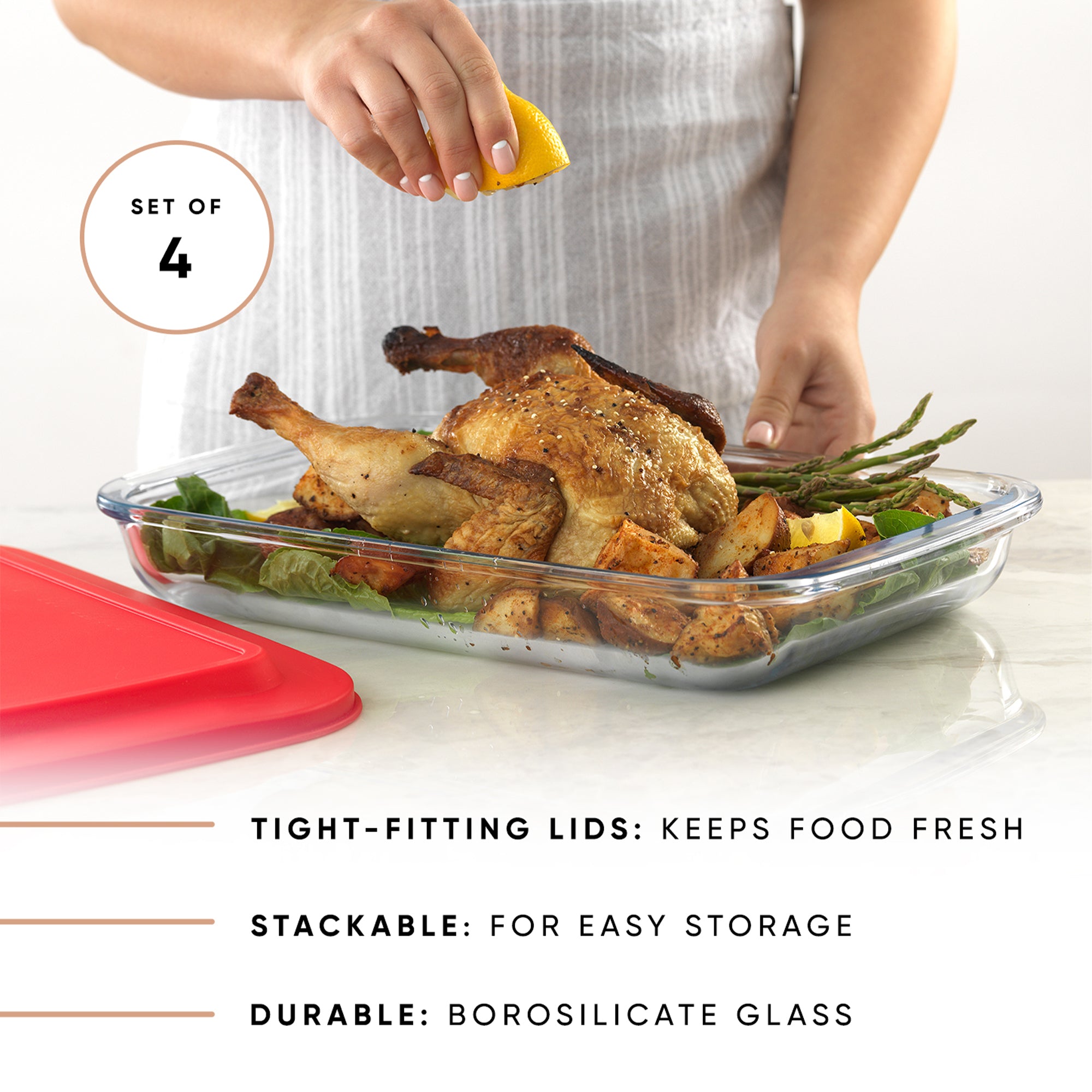 Borosilicate Glass Oven Dishes with Airtight Lids