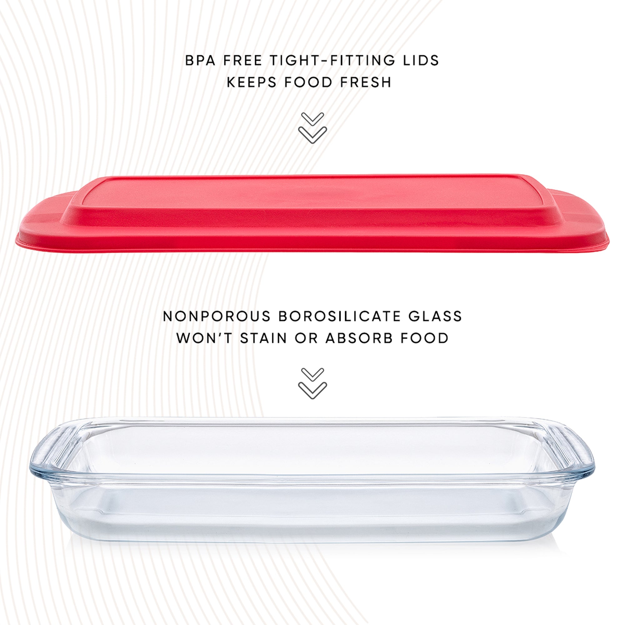 Borosilicate Glass Oven Dishes with Airtight Lids