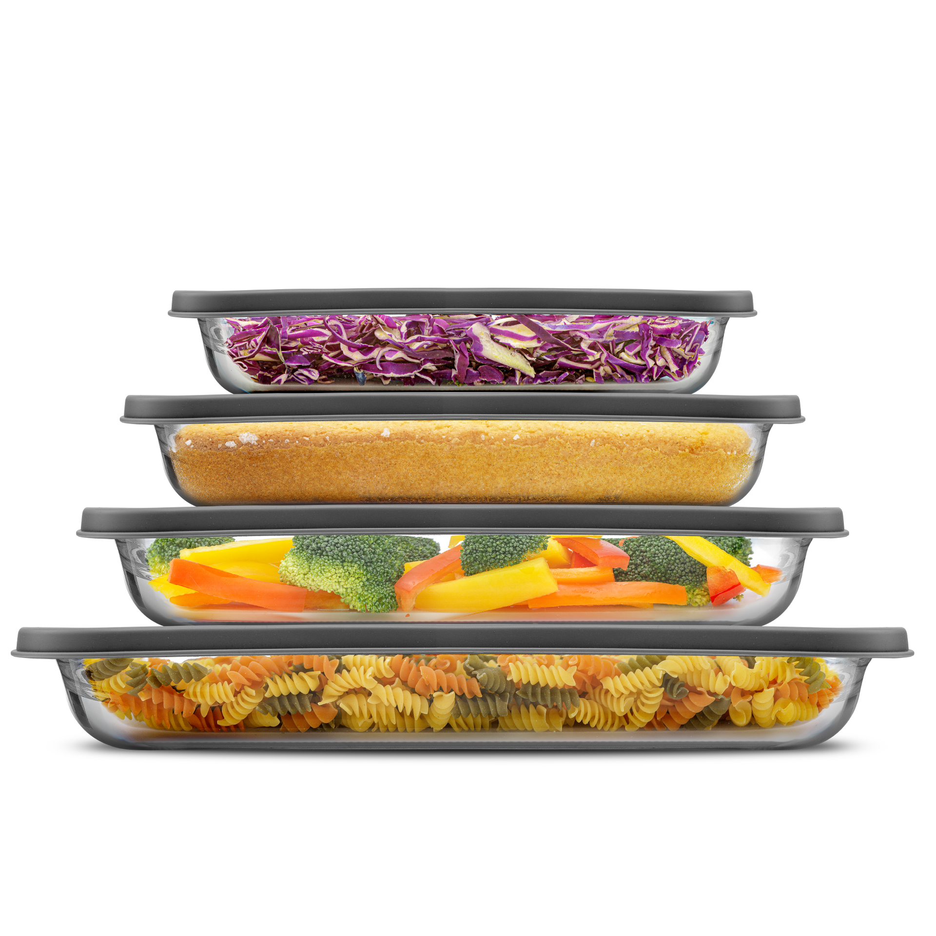 Borosilicate Glass Oven Dishes with Airtight Lids - Black / Baking Dish
