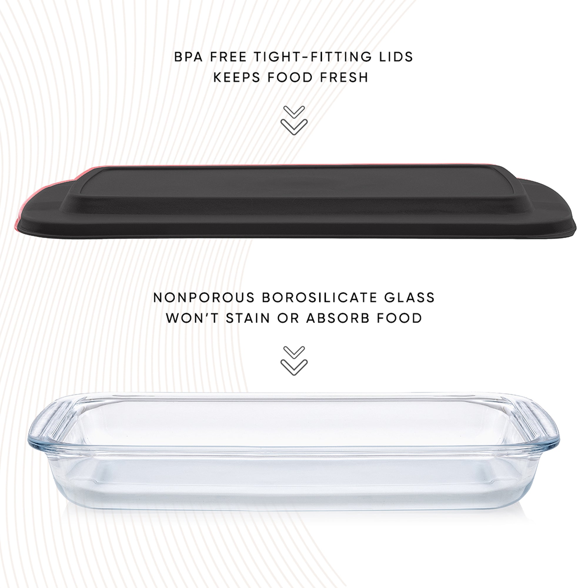 Borosilicate Glass Oven Dishes with Airtight Lids