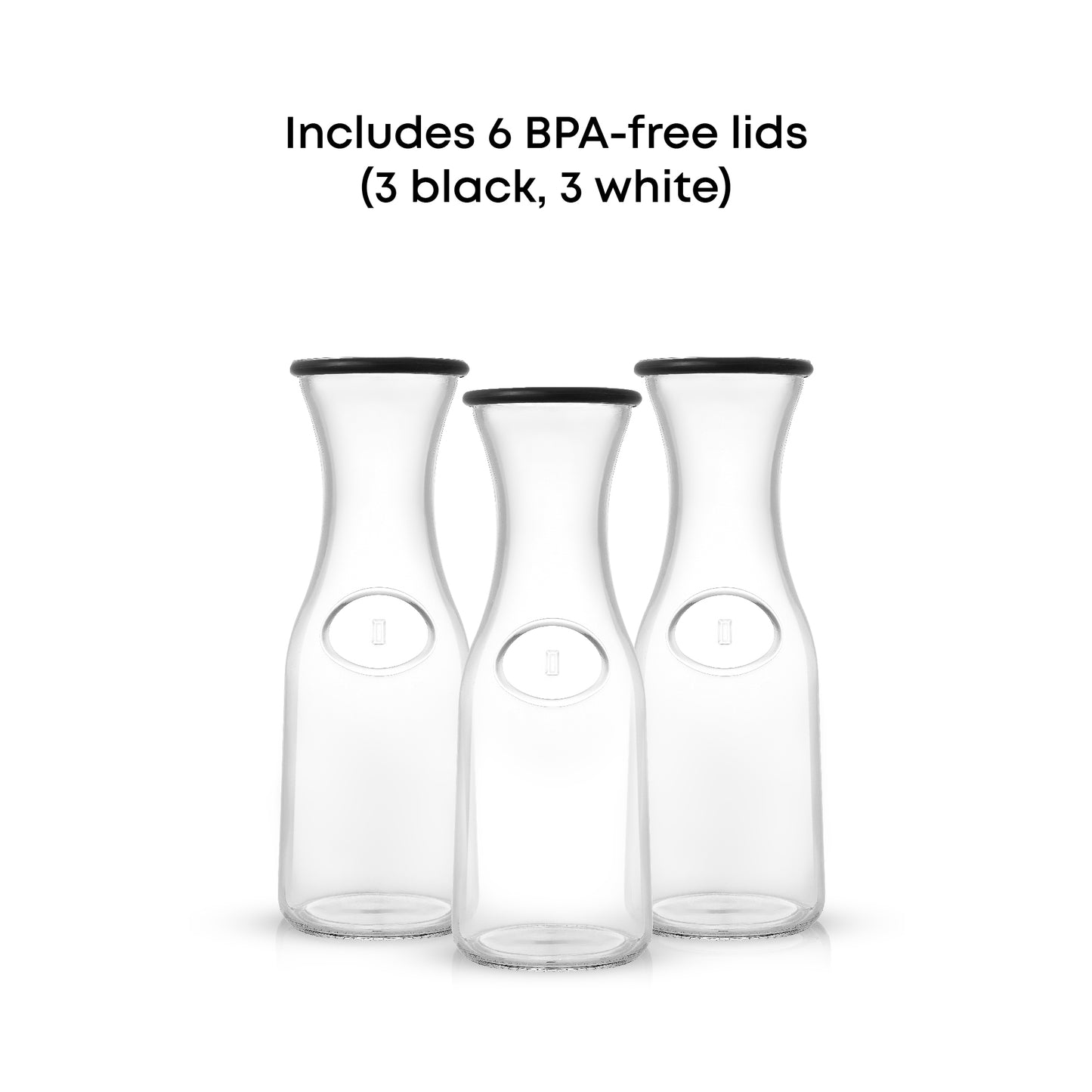 Hali Glass Carafe Bottle Pitcher with Lids