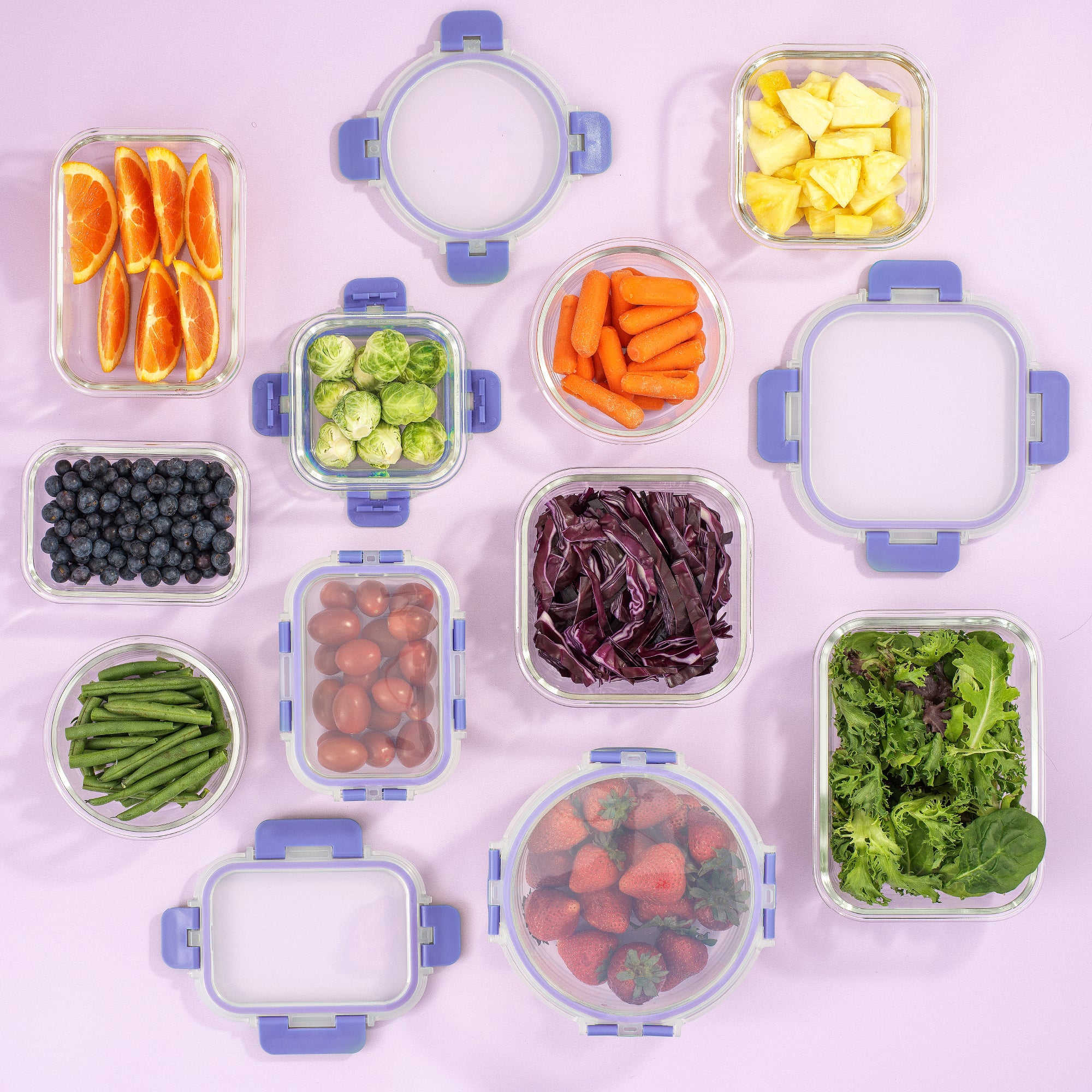 JoyFul 12 Glass Storage Containers with Leakproof Lids Set - Thumbnail 5