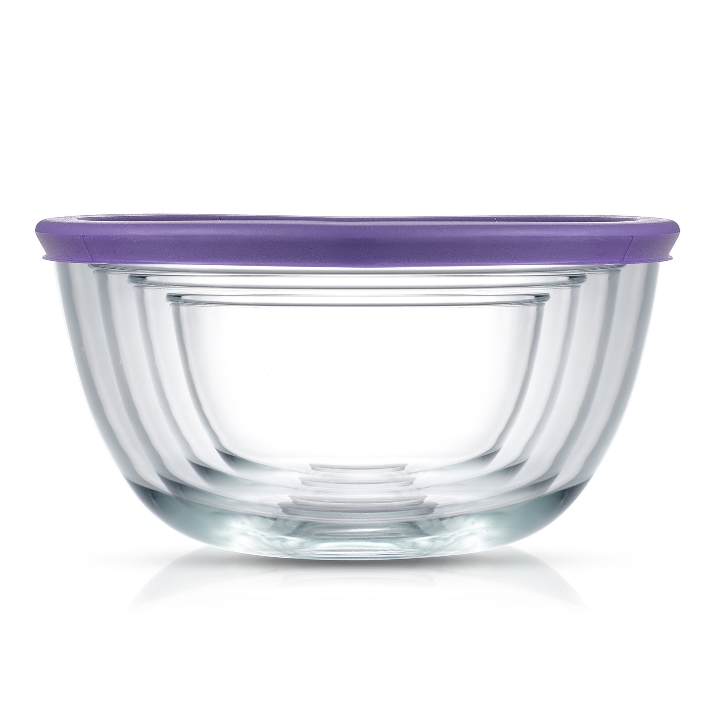 All four bowls nested into the largest size to show its compact nature.