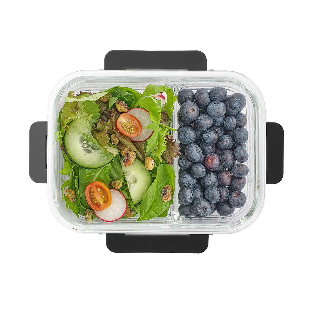 2-Sectional Glass Food Storage Containers