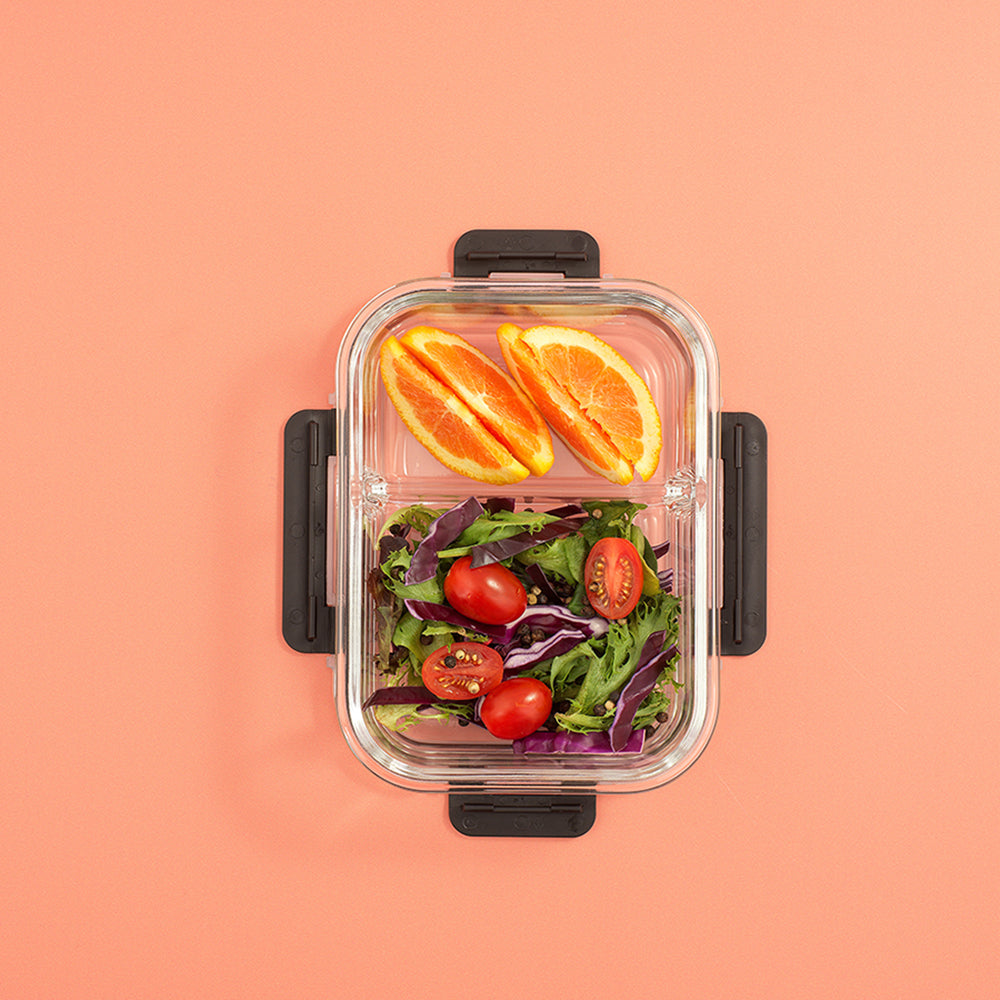 2-Sectional Glass Food Storage Containers