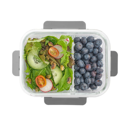 2-Sectional Glass Food Storage Containers