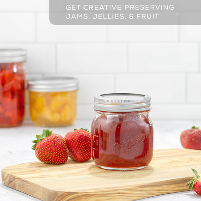 Mason Jars with Airtight Lids, Labels and Measures