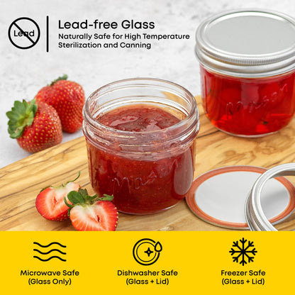 Mason Jars with Airtight Lids, Labels and Measures