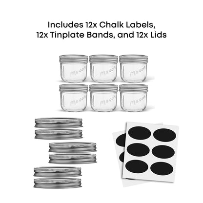 Mason Jars with Airtight Lids, Labels and Measures