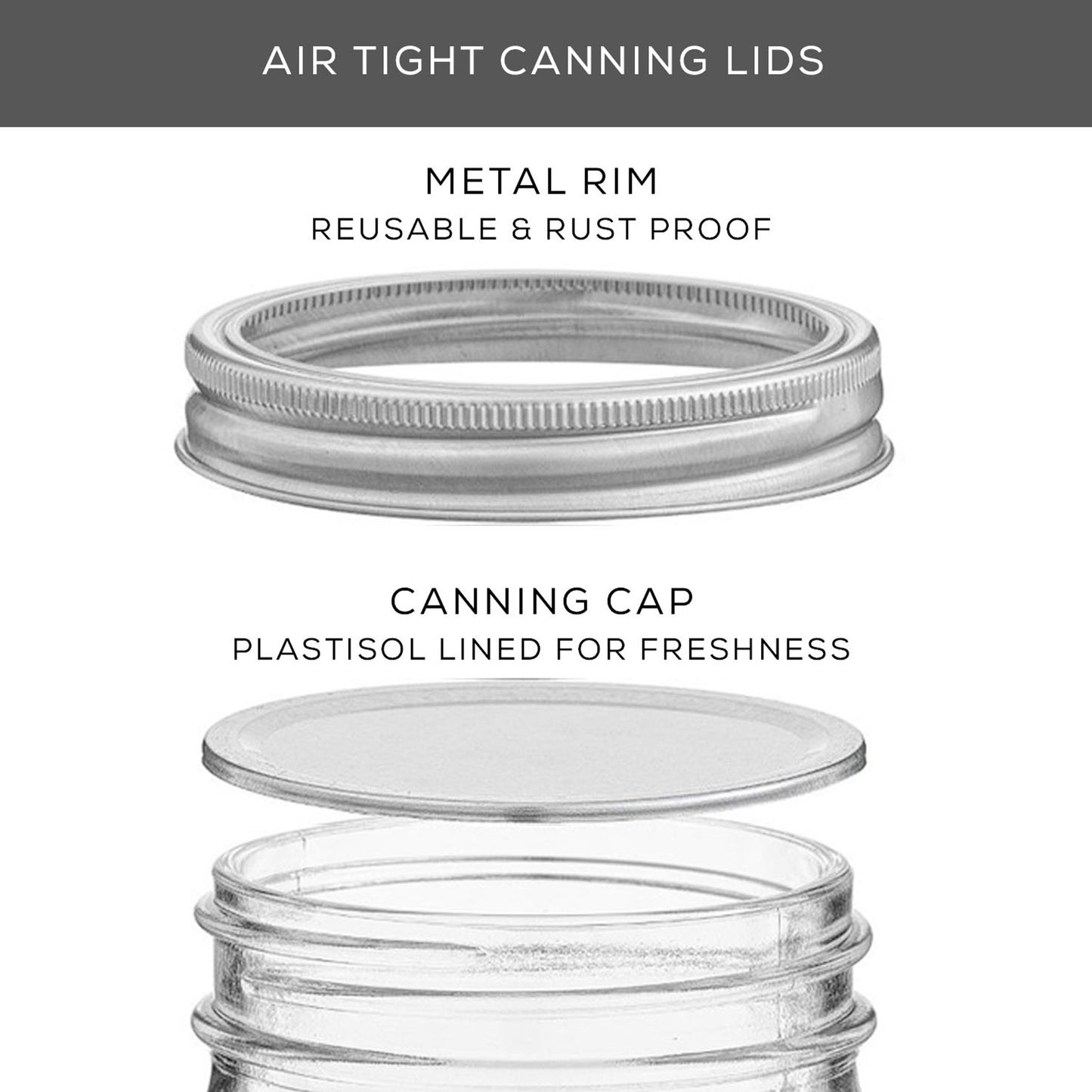 Mason Jars with Airtight Lids, Labels and Measures