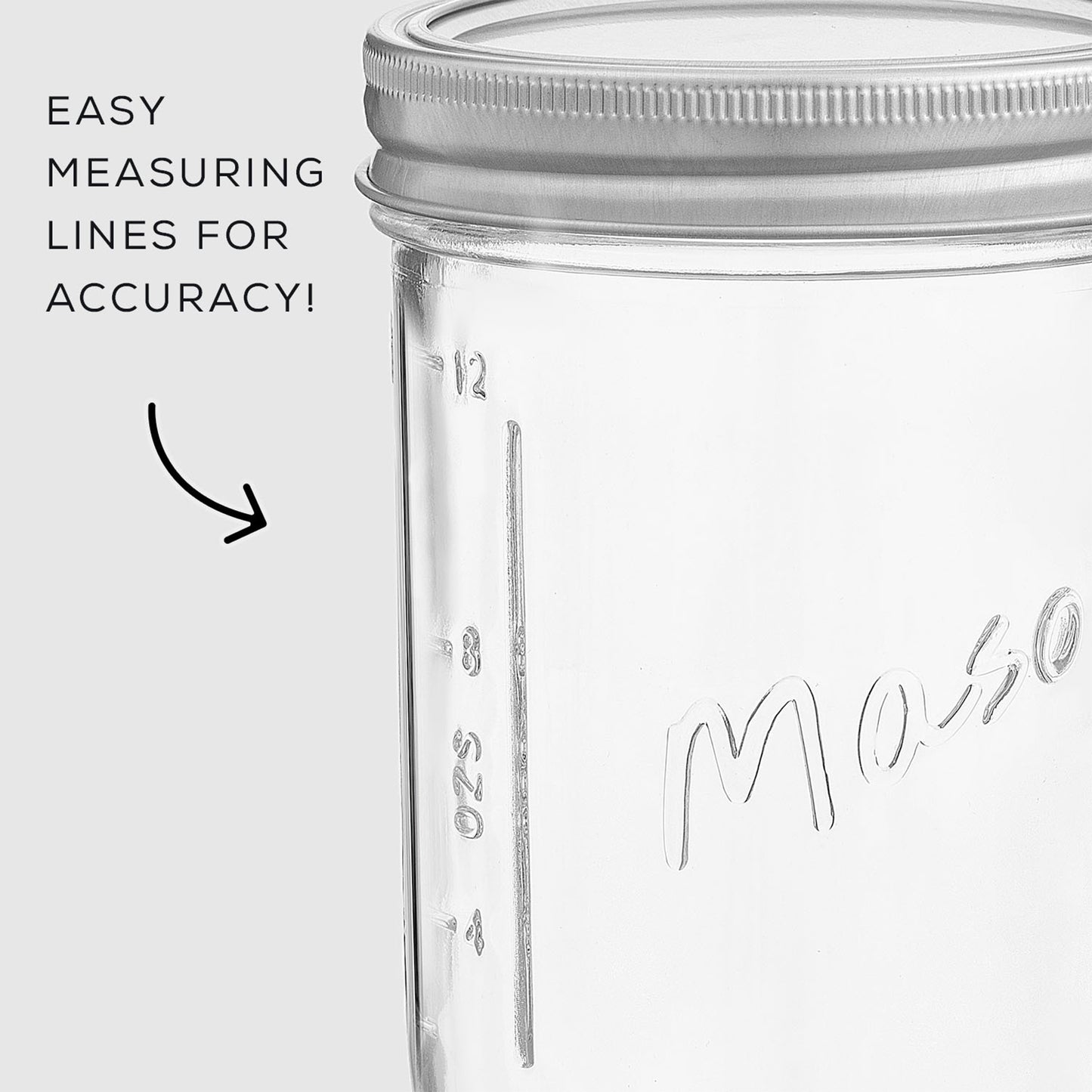 Mason Jars with Airtight Lids, Labels and Measures