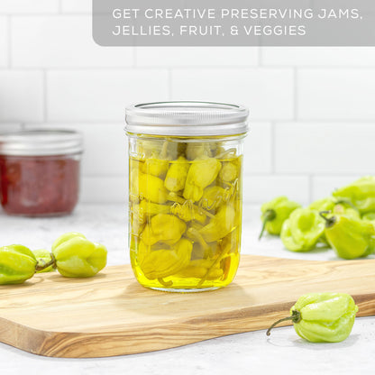 Mason Jars with Airtight Lids, Labels and Measures