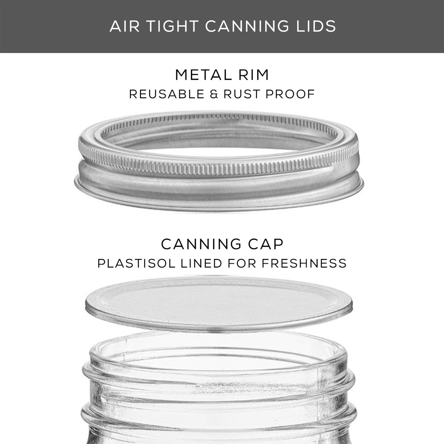 Mason Jars with Airtight Lids, Labels and Measures