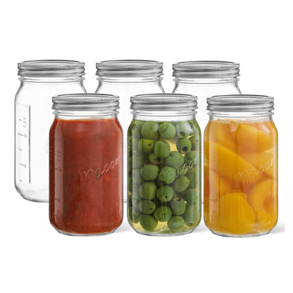 Mason Jars with Airtight Lids, Labels and Measures