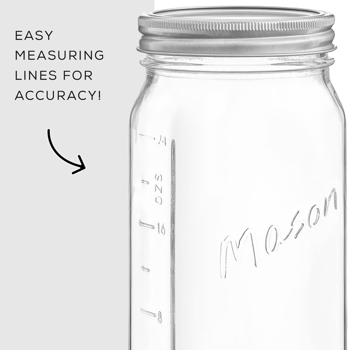 Mason Jars with Airtight Lids, Labels and Measures