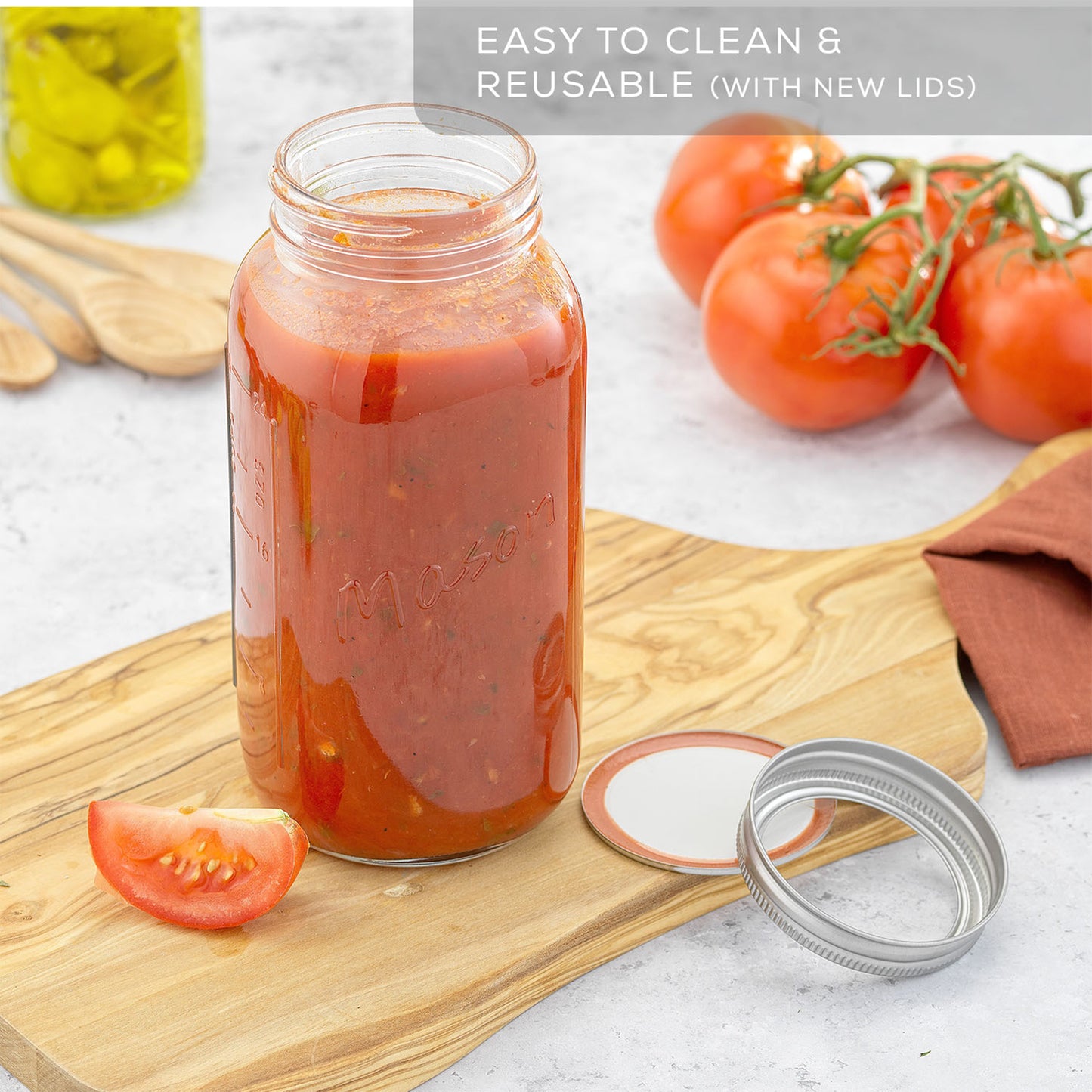 Mason Jars with Airtight Lids, Labels and Measures
