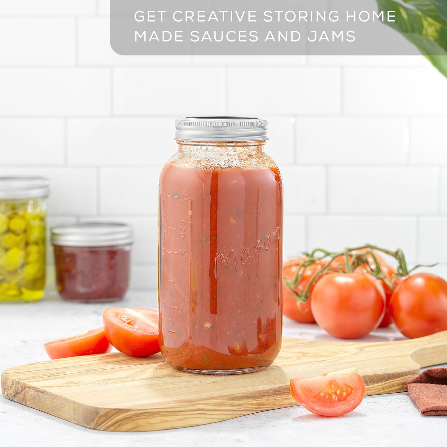 Mason Jars with Airtight Lids, Labels and Measures