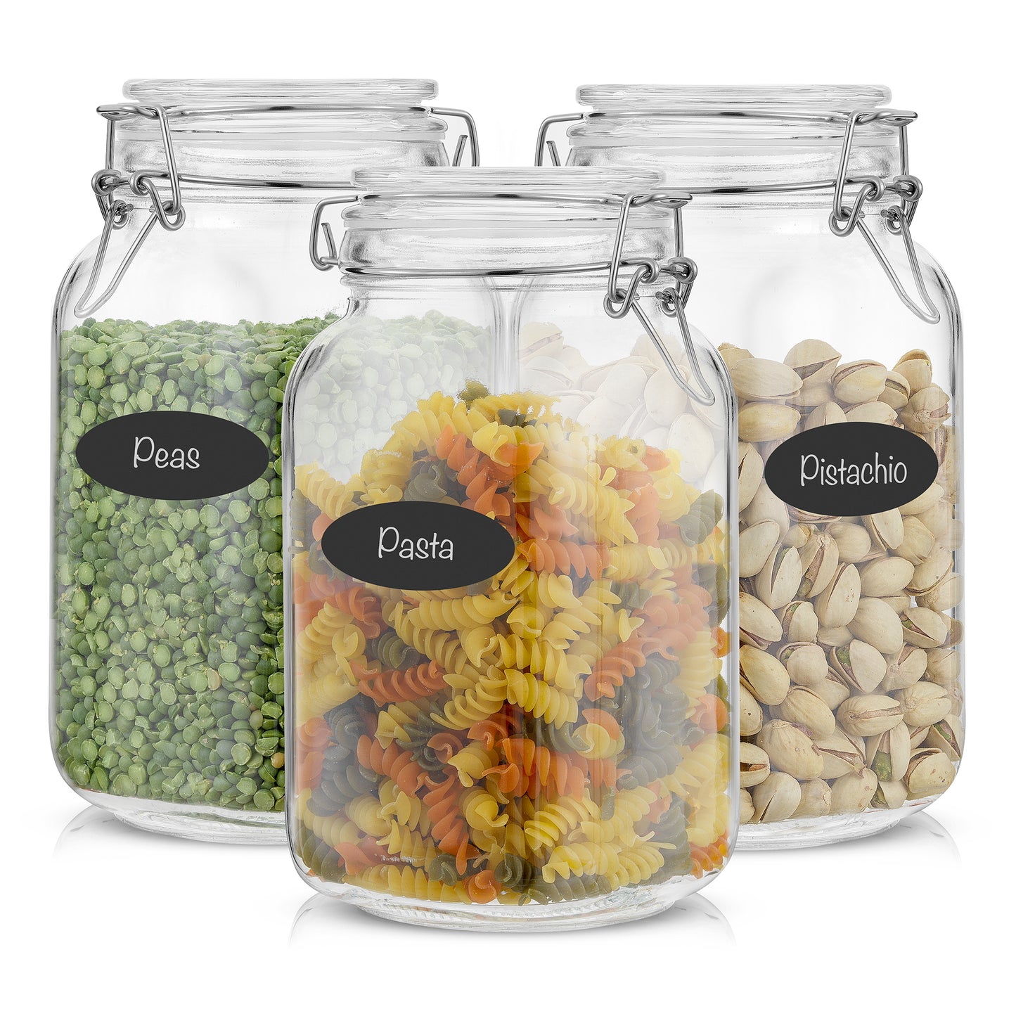 Airtight Food Storage Jars & Silicone Seal Lids Set