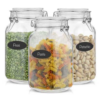 Airtight Food Storage Jars & Silicone Seal Lids Set
