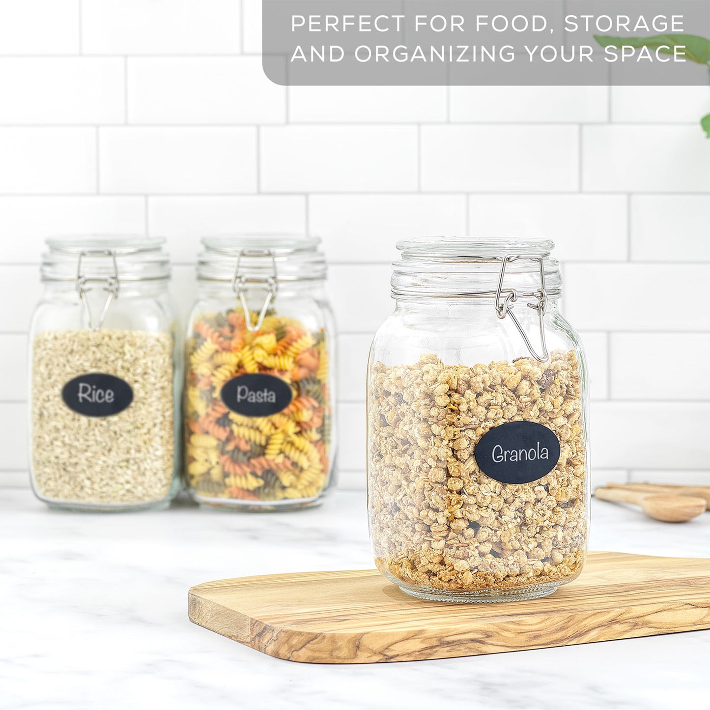 Airtight Food Storage Jars & Silicone Seal Lids Set