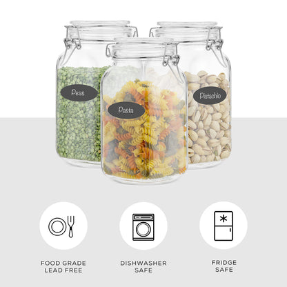 Airtight Food Storage Jars & Silicone Seal Lids Set