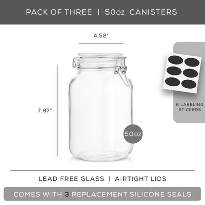 Airtight Food Storage Jars & Silicone Seal Lids Set