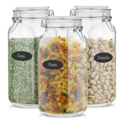 Airtight Food Storage Jars & Silicone Seal Lids Set