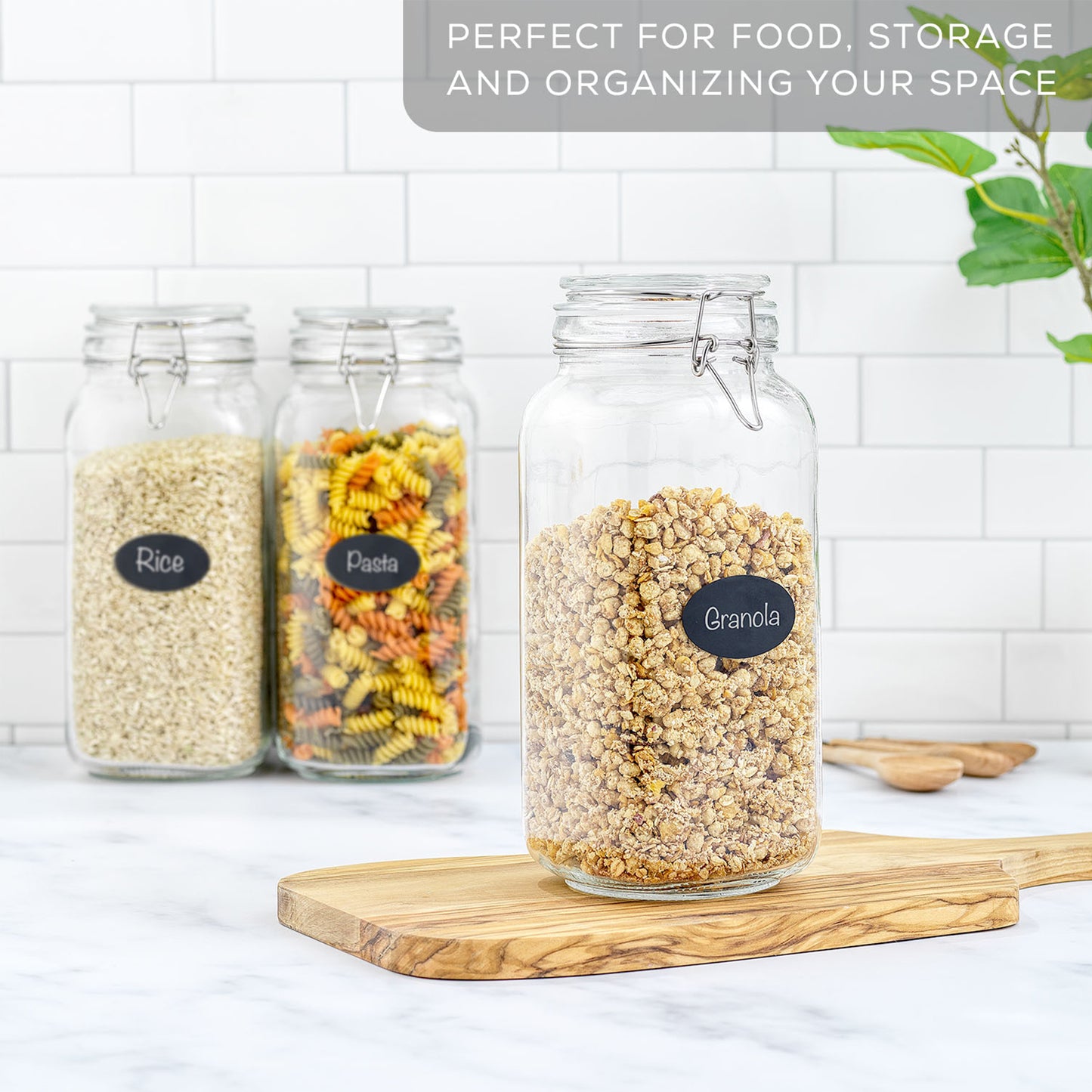 Airtight Food Storage Jars & Silicone Seal Lids Set