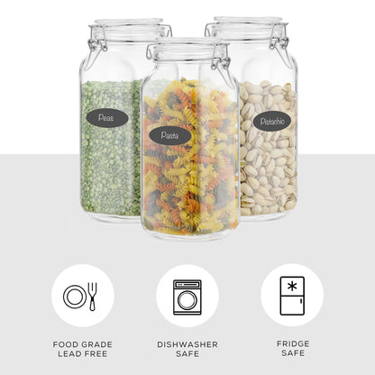 Airtight Food Storage Jars & Silicone Seal Lids Set
