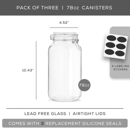 Airtight Food Storage Jars & Silicone Seal Lids Set