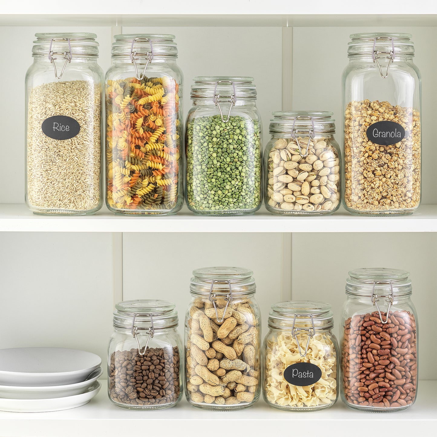 Airtight Food Storage Jars & Silicone Seal Lids Set