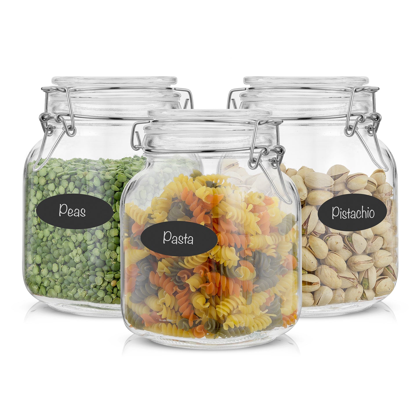 Airtight Food Storage Jars & Silicone Seal Lids Set