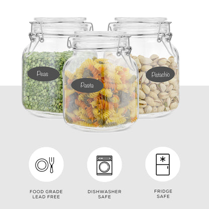 Airtight Food Storage Jars & Silicone Seal Lids Set