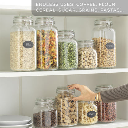 Airtight Food Storage Jars & Silicone Seal Lids Set