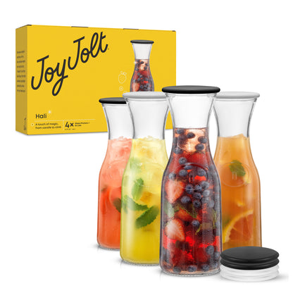 Hali Glass Carafe Pitcher with Lids
